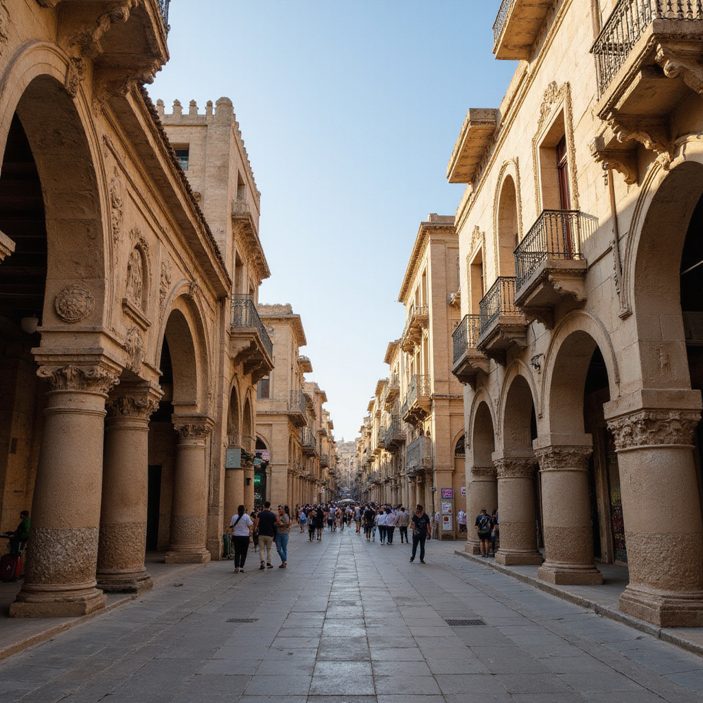 Ulice Aleksandrii w cieniu starożytnej biblioteki, centrum nauki i kultury