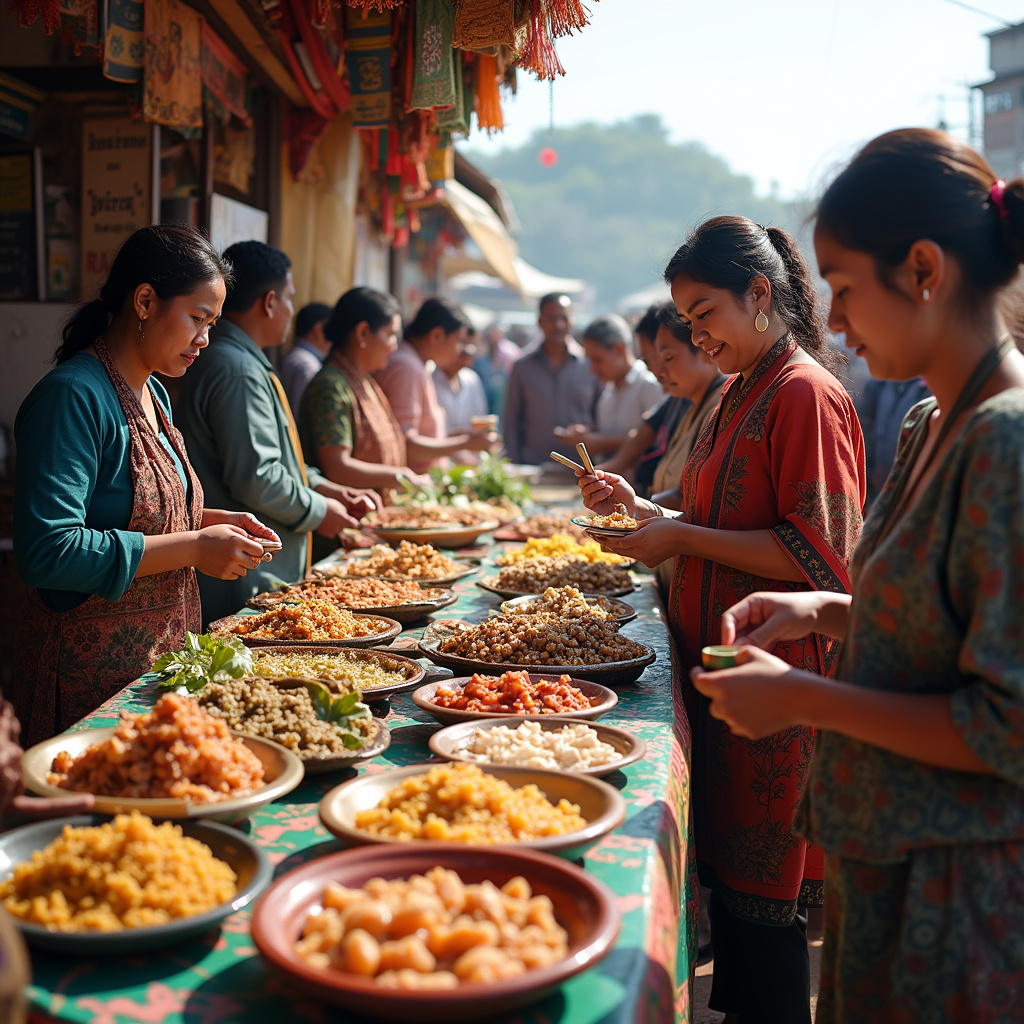 Uliczny stragan z lokalnymi przysmakami w Nanyuki