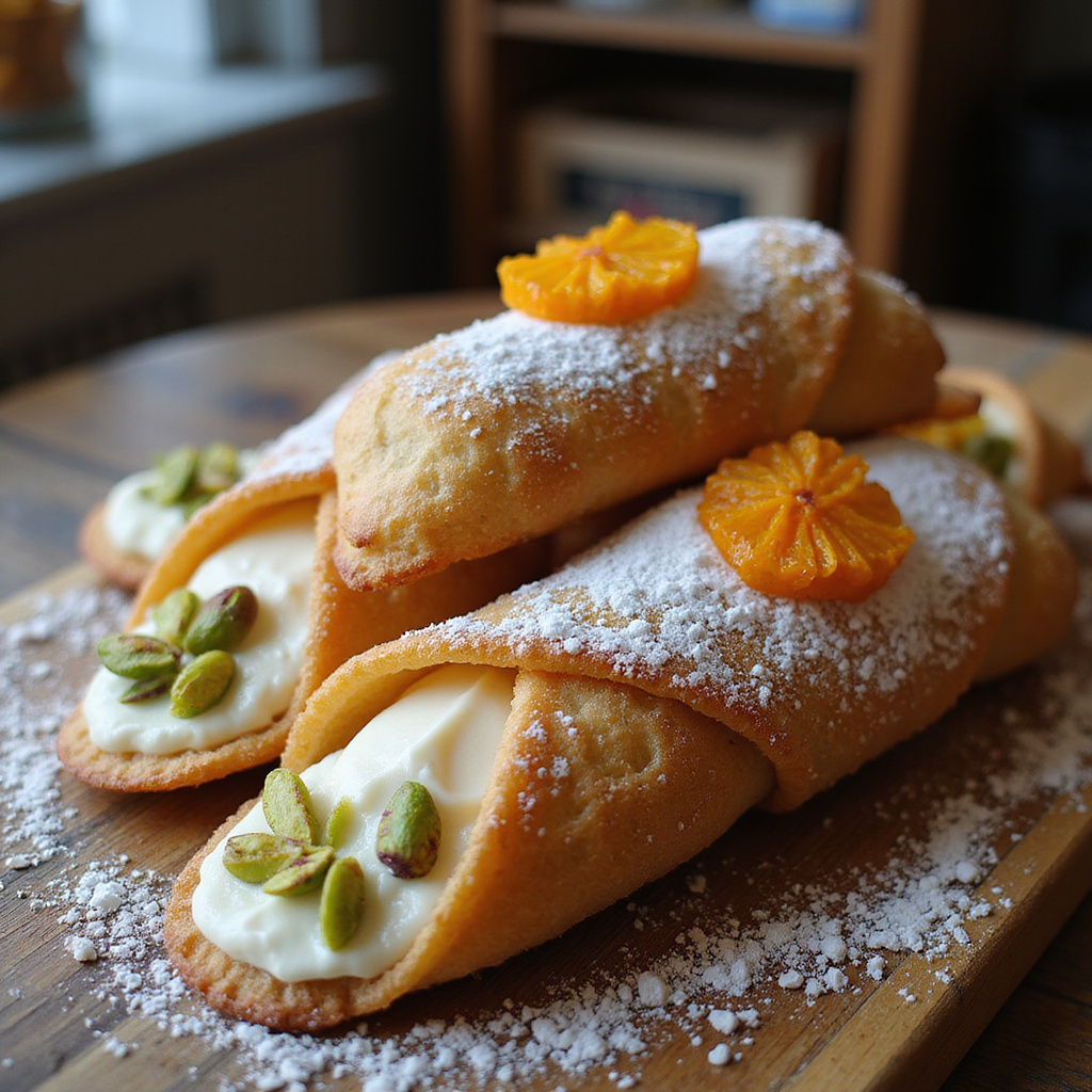 Tradycyjne włoskie cannoli w cukierni w Bostonie