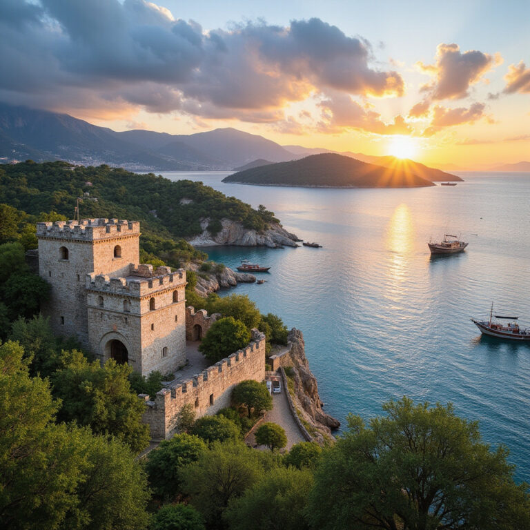 Zamek Marmaris i panorama zatoki, tureckie atrakcje turystyczne