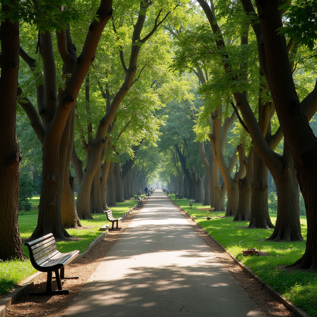 Park Retiro Madryt - alejka otoczona wiekowymi drzewami i ławkami