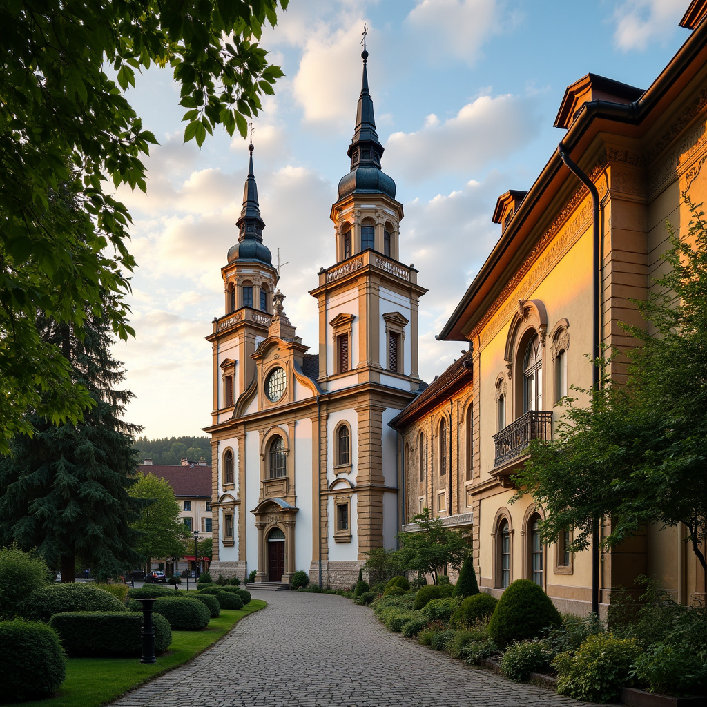 Widok na kościół św. Marii Magdaleny w Karlowych Warach, barokowa fasada i wieże