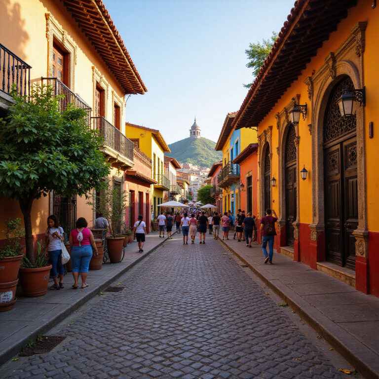 Kolorowe uliczki Guanajuato z kolonialnymi kamienicami i żywą atmosferą miasta