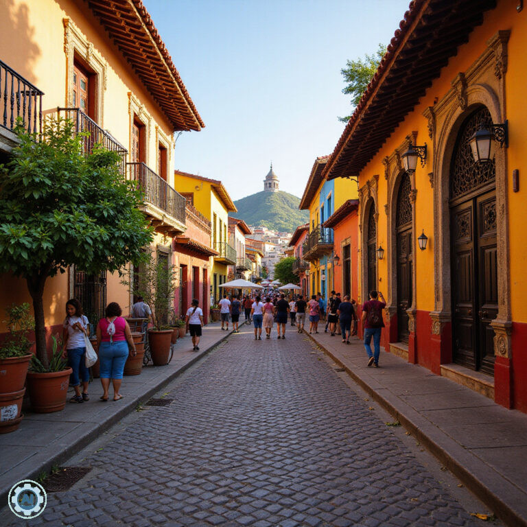 Kolorowe uliczki Guanajuato z kolonialnymi kamienicami i żywą atmosferą miasta