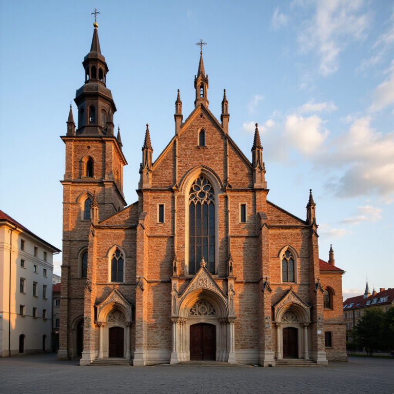 Kościół św. Anny w Wilnie – widok z zewnątrz, gotycka fasada, zabytkowa architektura