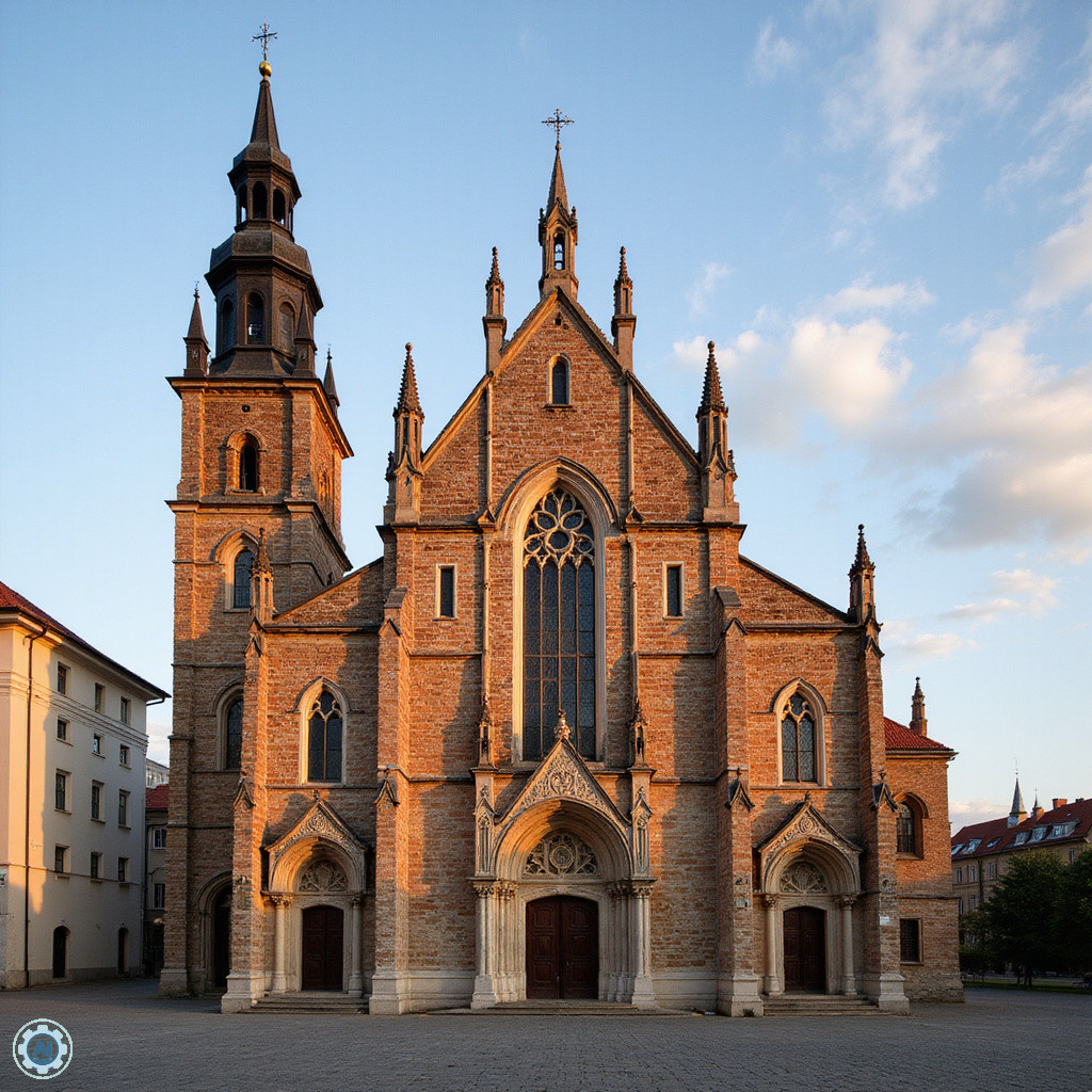 Kościół św. Anny w Wilnie – widok z zewnątrz, gotycka fasada, zabytkowa architektura
