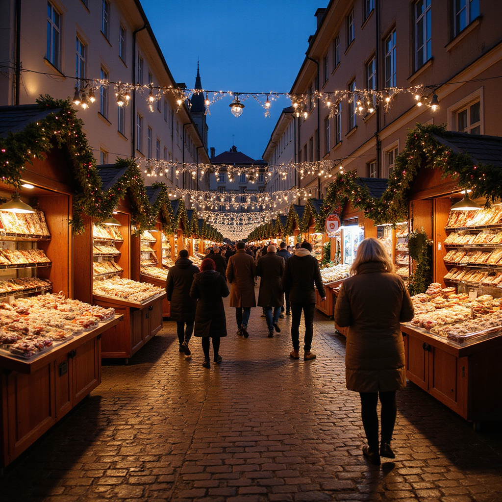 Jarmarki bożonarodzeniowe w Zagrzebiu - oświetlone uliczki i stragany