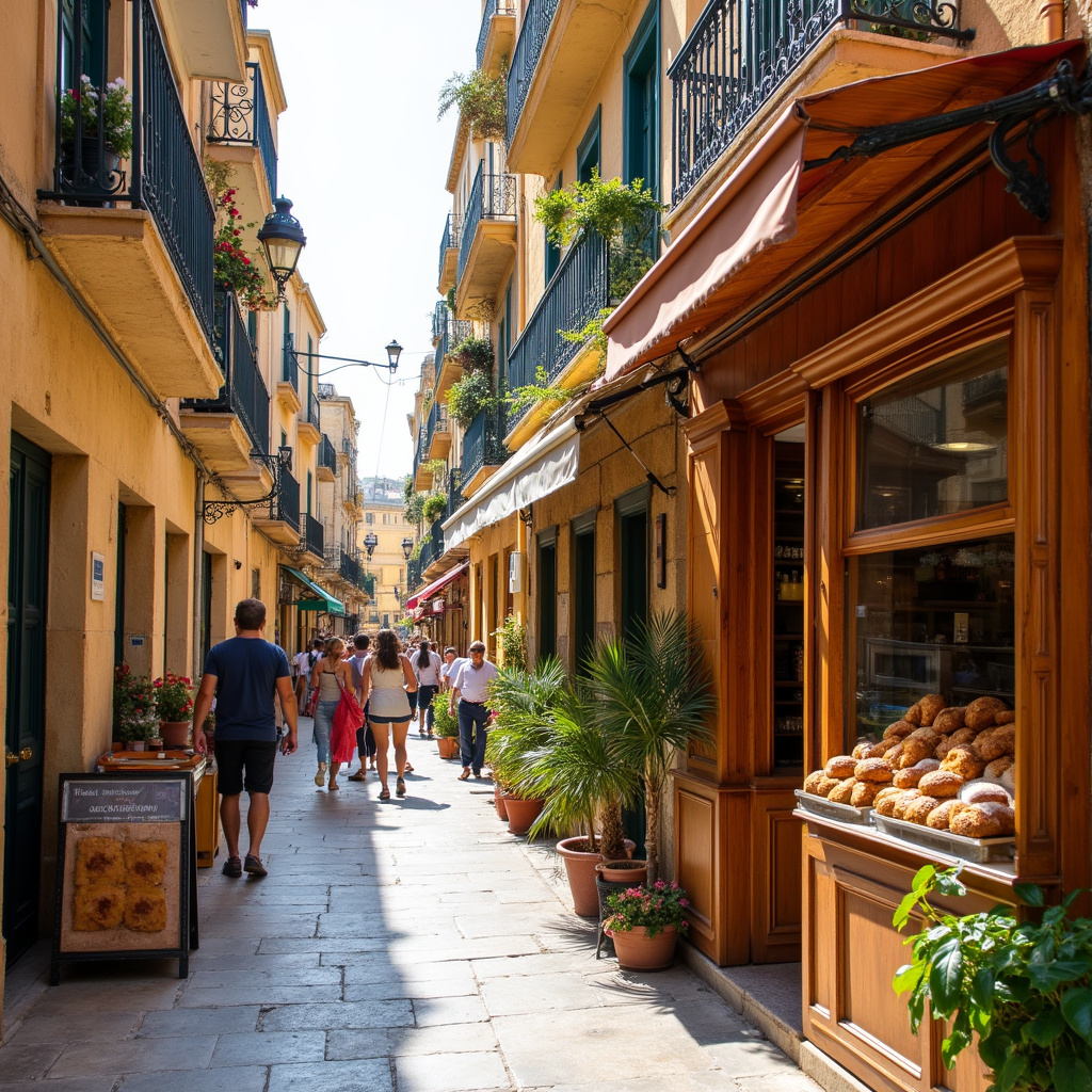 Ulica w Valletcie z piekarnią serwującą świeżą ftirę maltańską