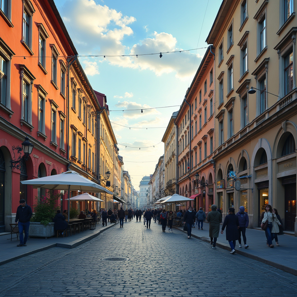 Ulica w Szczecinie w okolicach Placu Solidarności