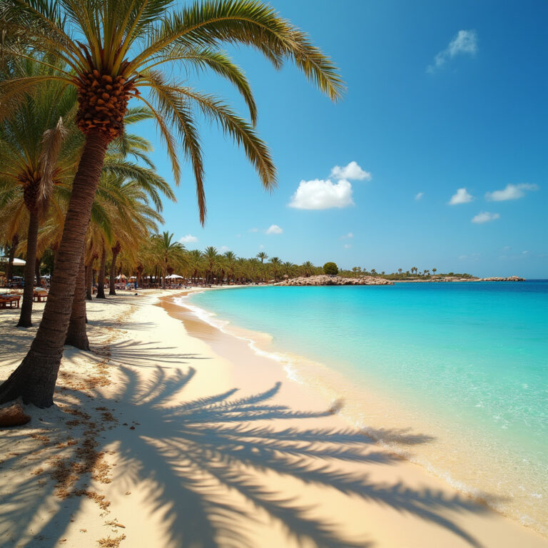 Plaża Fig Tree Bay w Protaras z krystalicznie czystą wodą i złotym piaskiem