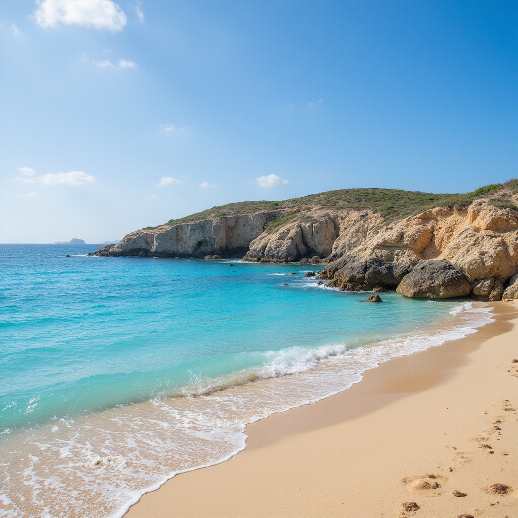 Spokojna plaża na Comino z widokiem na krystalicznie czystą wodę