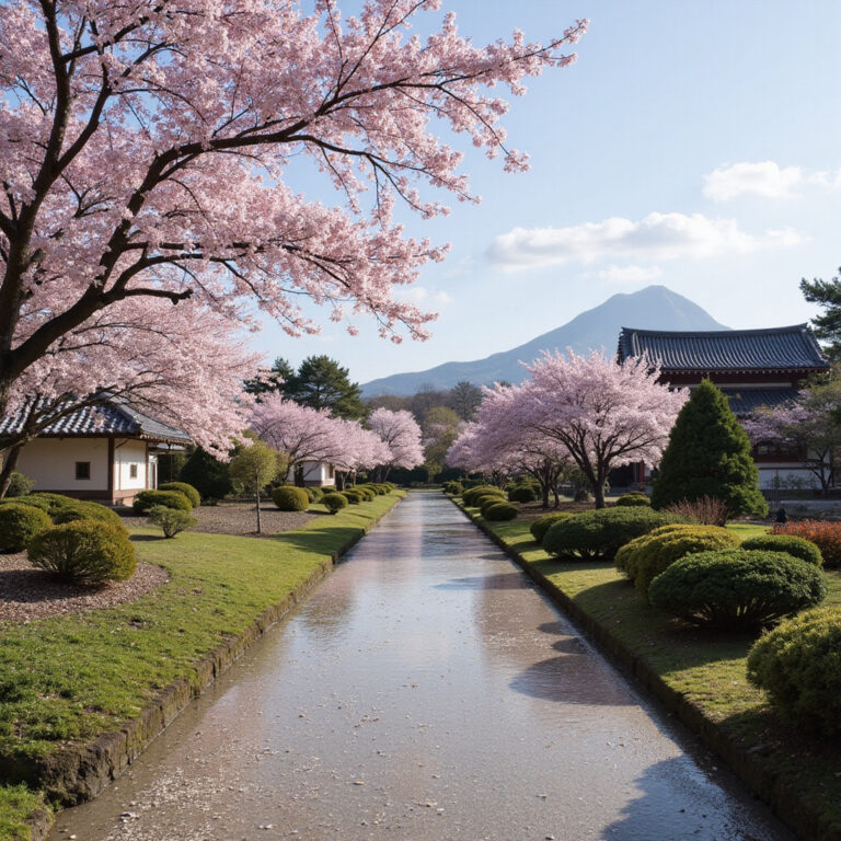 Spacer po Sankeien Garden wśród kwitnących wiśni i tradycyjnych budynków