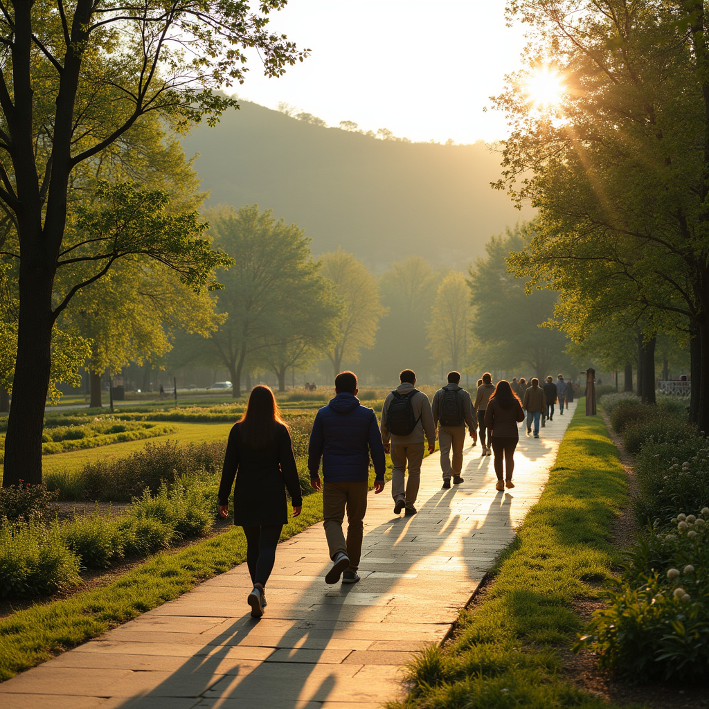 Spacerujący turyści w parku w Karlowych Warach z widokiem na zielone wzgórza