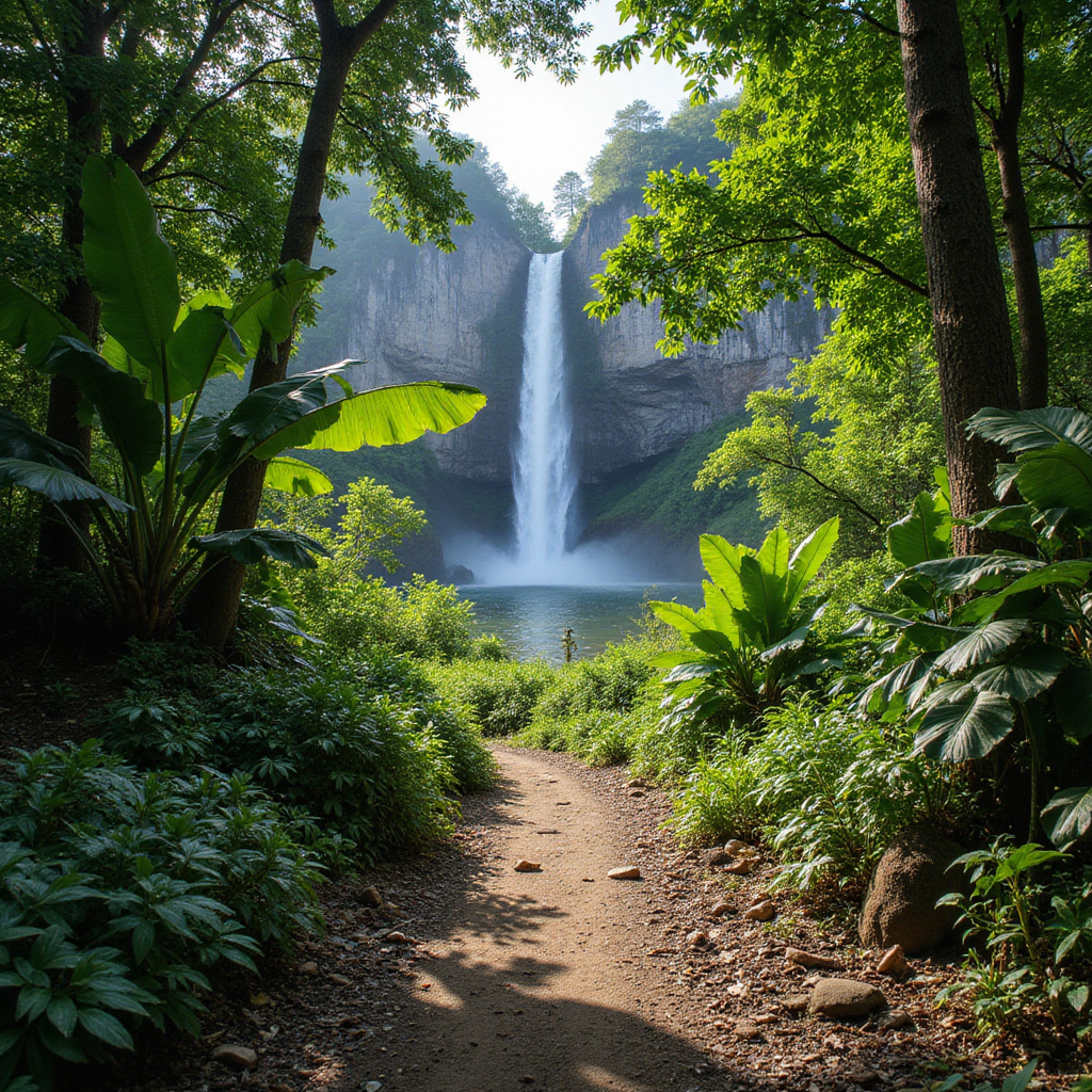 Szlak prowadzący do wodospadu El Limón przez las tropikalny