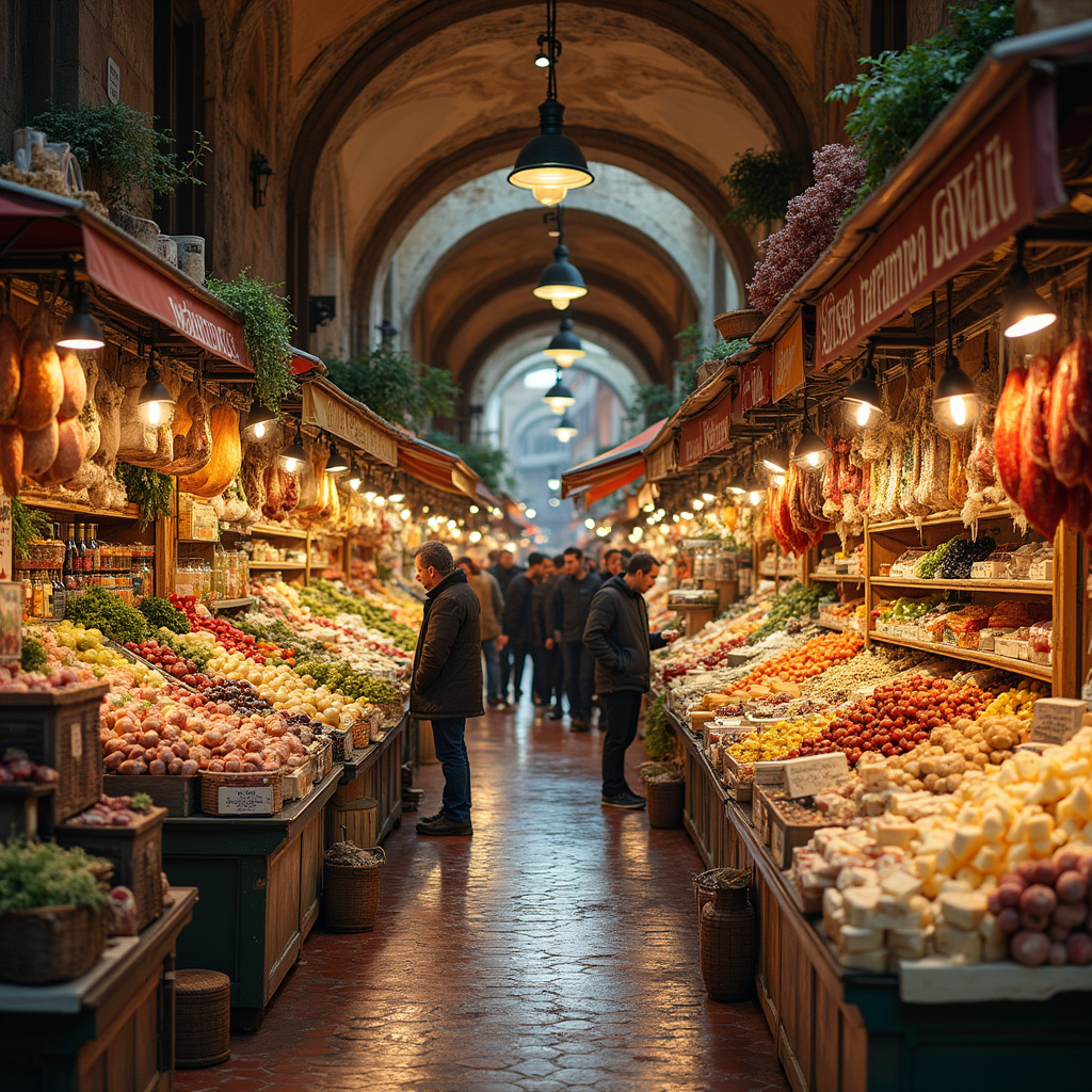 Targ Mercato di Testaccio z lokalnymi produktami i rzymskimi specjałami