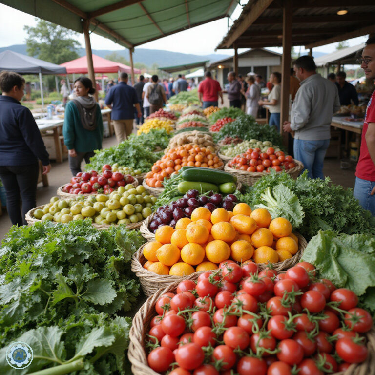 Targ rolny w Nanyuki z lokalnymi warzywami i owocami, farm-to-table w Nanyuki, świeże produkty