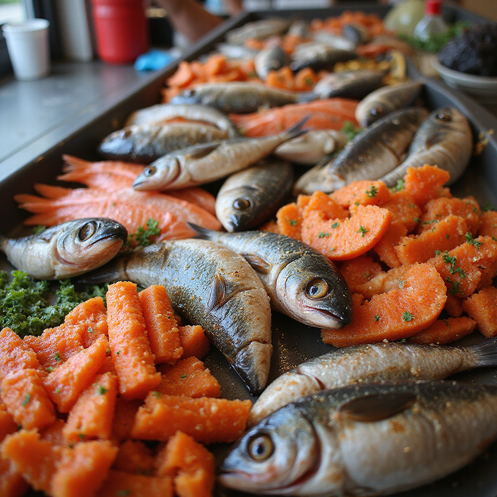 Świeże owoce morza sezonowe przysmaki Limassol na targu rybnym