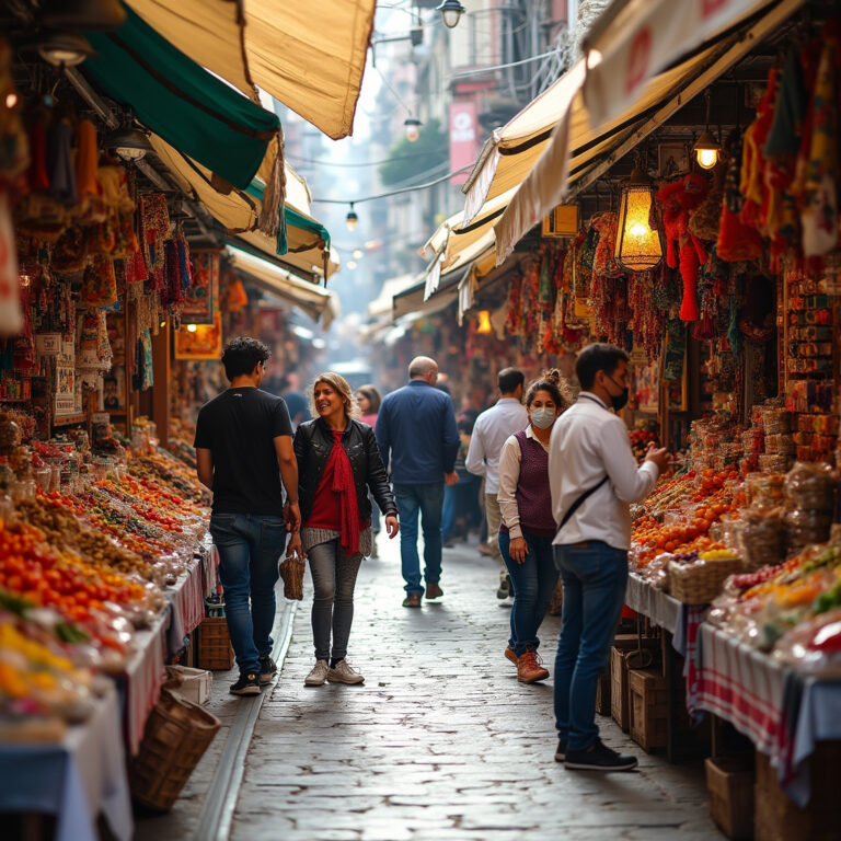 Targ w Trabzonie z lokalnymi produktami i żywą atmosferą