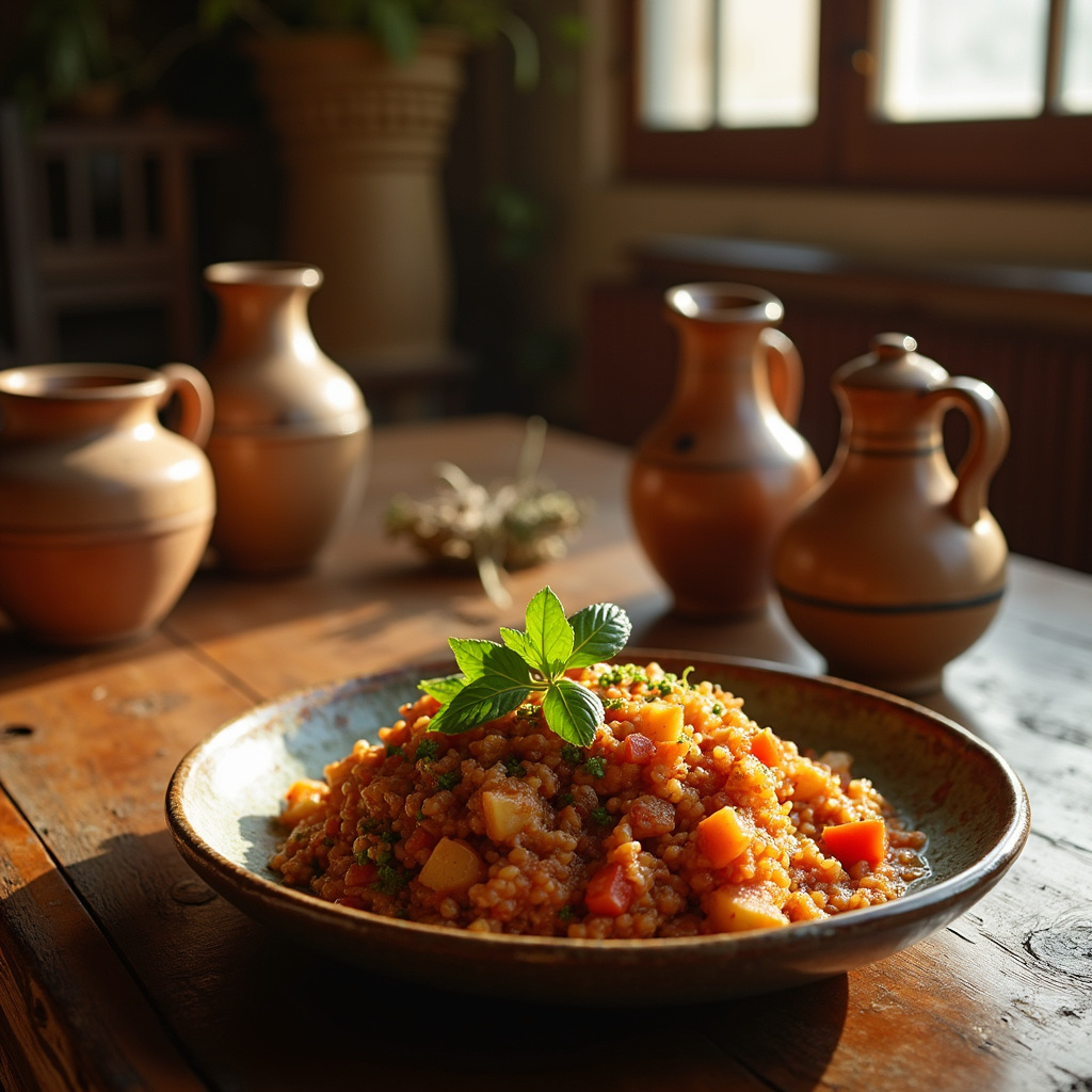 Tradycyjne danie Alentejo serwowane w lokalnej restauracji