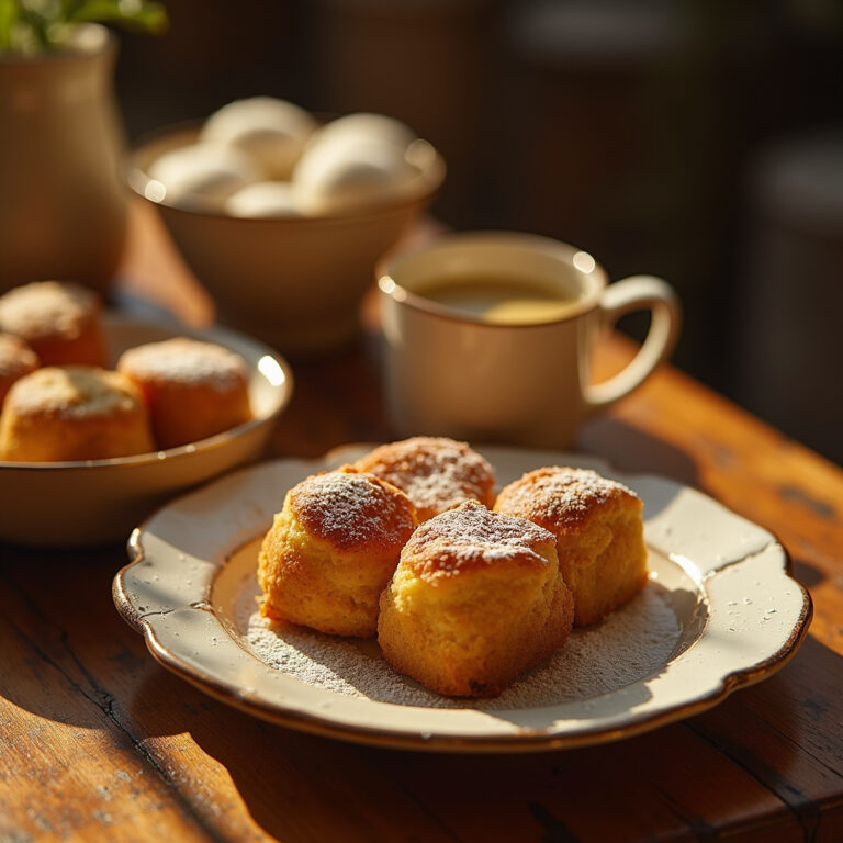 Tradycyjne desery klasztorne Algarve na drewnianym stole w słonecznym świetle