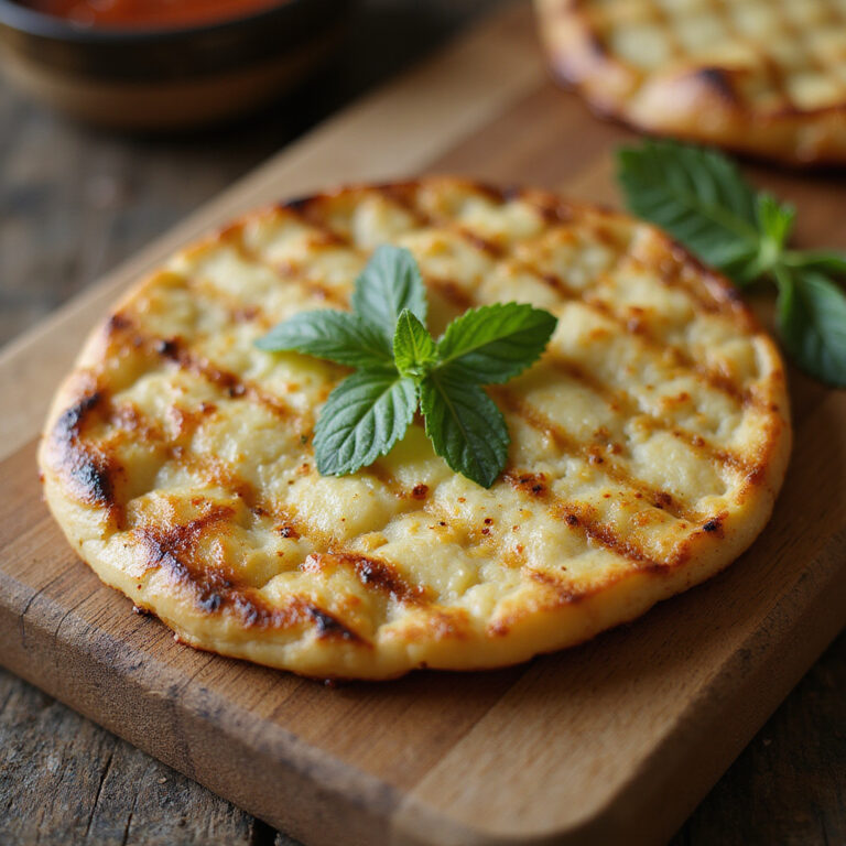 Tradycyjne halloumi na drewnianej desce z dodatkiem świeżej mięty