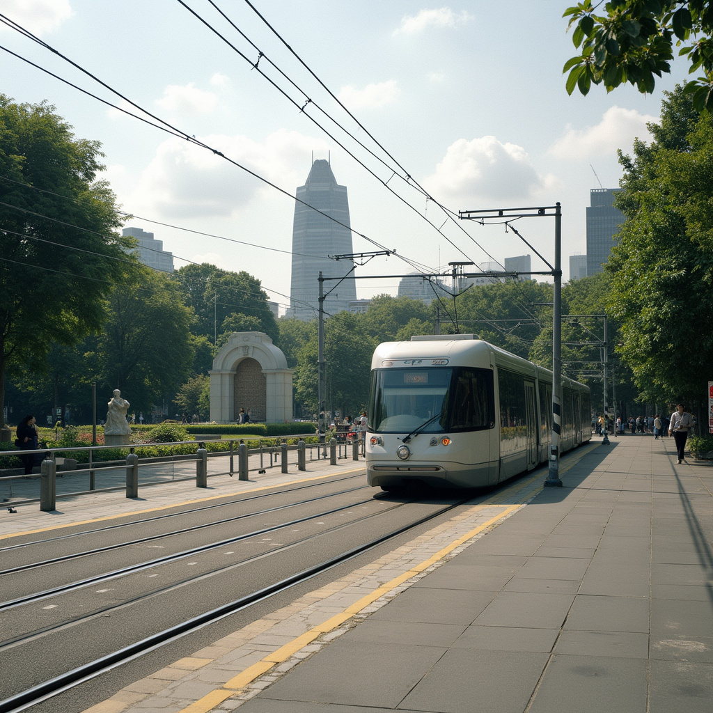 Tramwaj w Hiroszimie przejeżdżający obok Peace Memorial Park, efektywny transport i historia