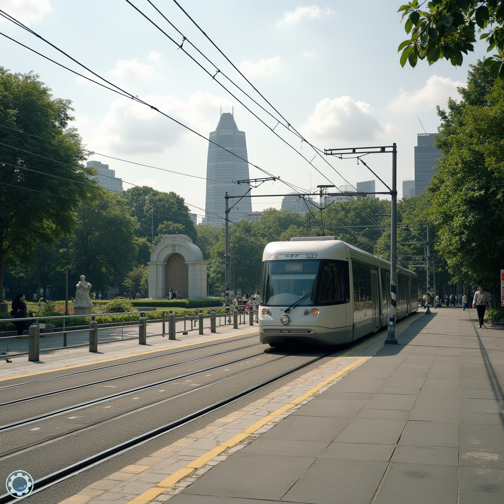 Tramwaj w Hiroszimie przejeżdżający obok Peace Memorial Park, efektywny transport i historia