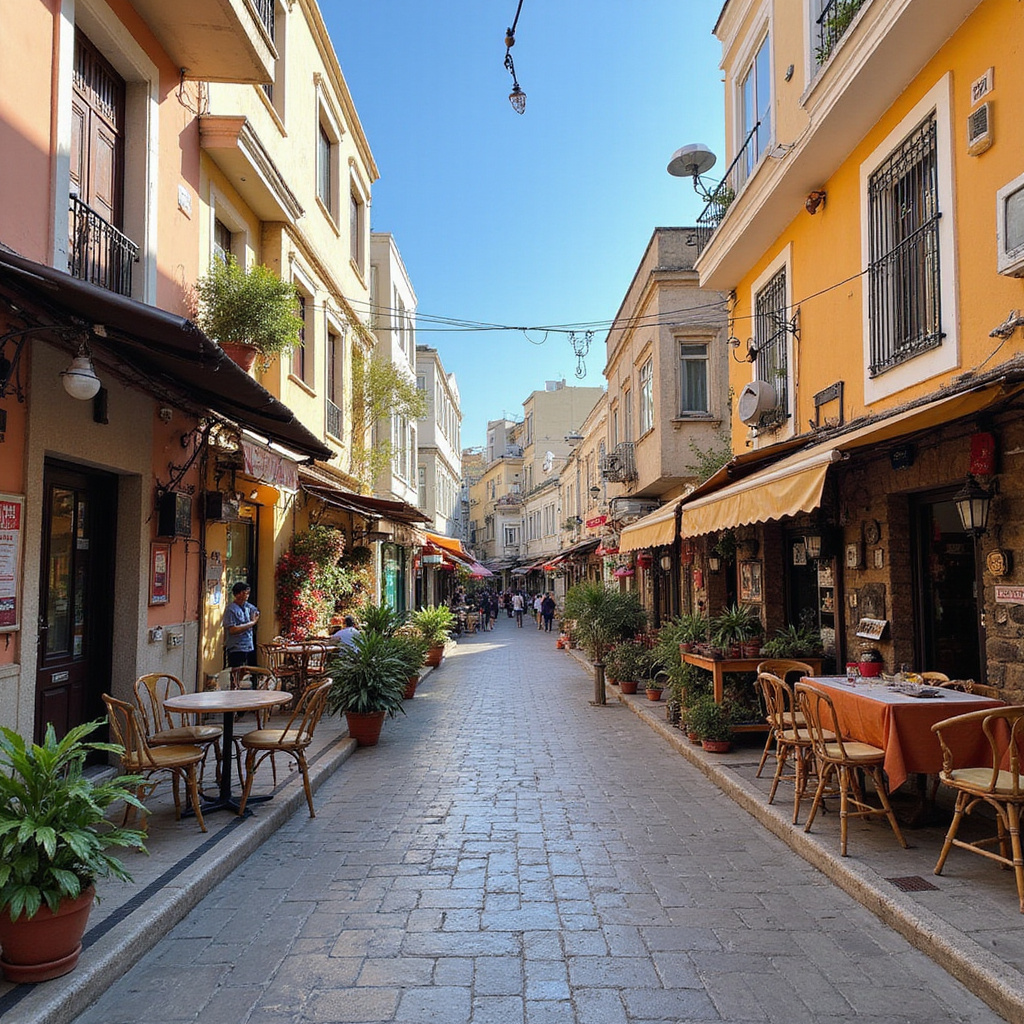 Ulica w Nikozji z widocznymi wpływami greckimi i tureckimi, różnice kulturowe Cypru