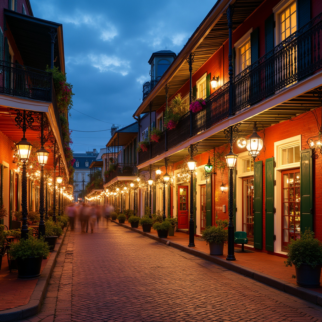 Ulica w Nowym Orleanie z restauracjami serwującymi kuchnię kreolską i cajun