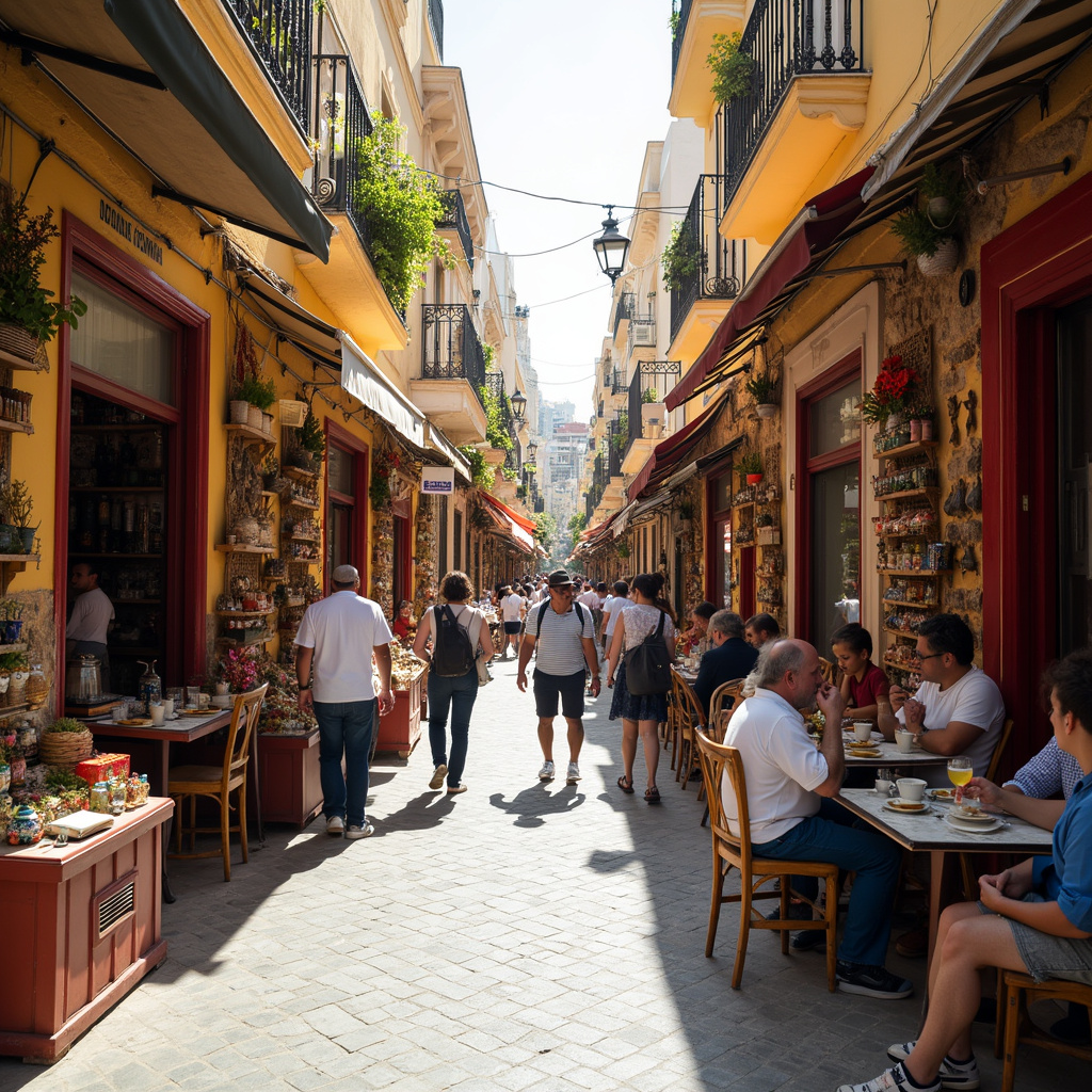 Ulica w Tunisie z tradycyjnymi sklepami i kawiarniami, tunezyjskie zwyczaje