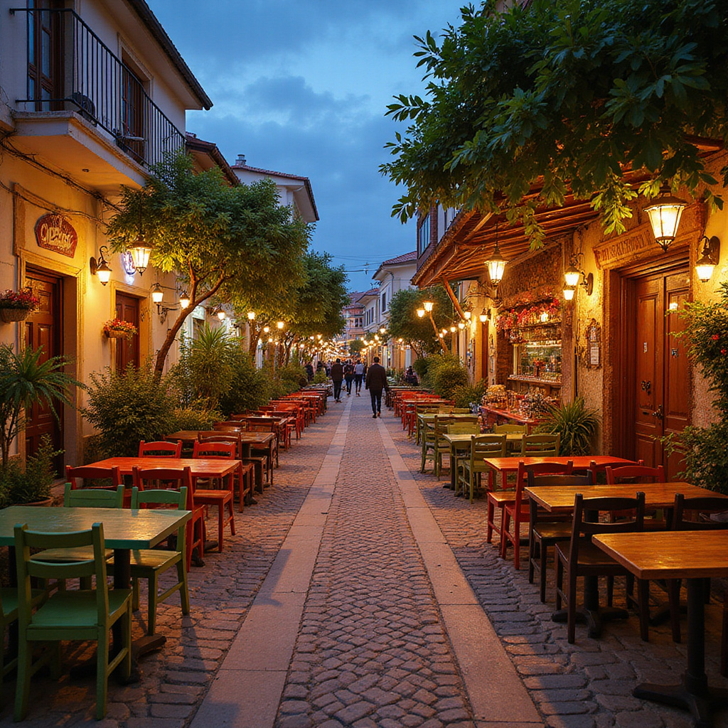 Ulica w Marmaris z restauracjami serwującymi tureckie meze