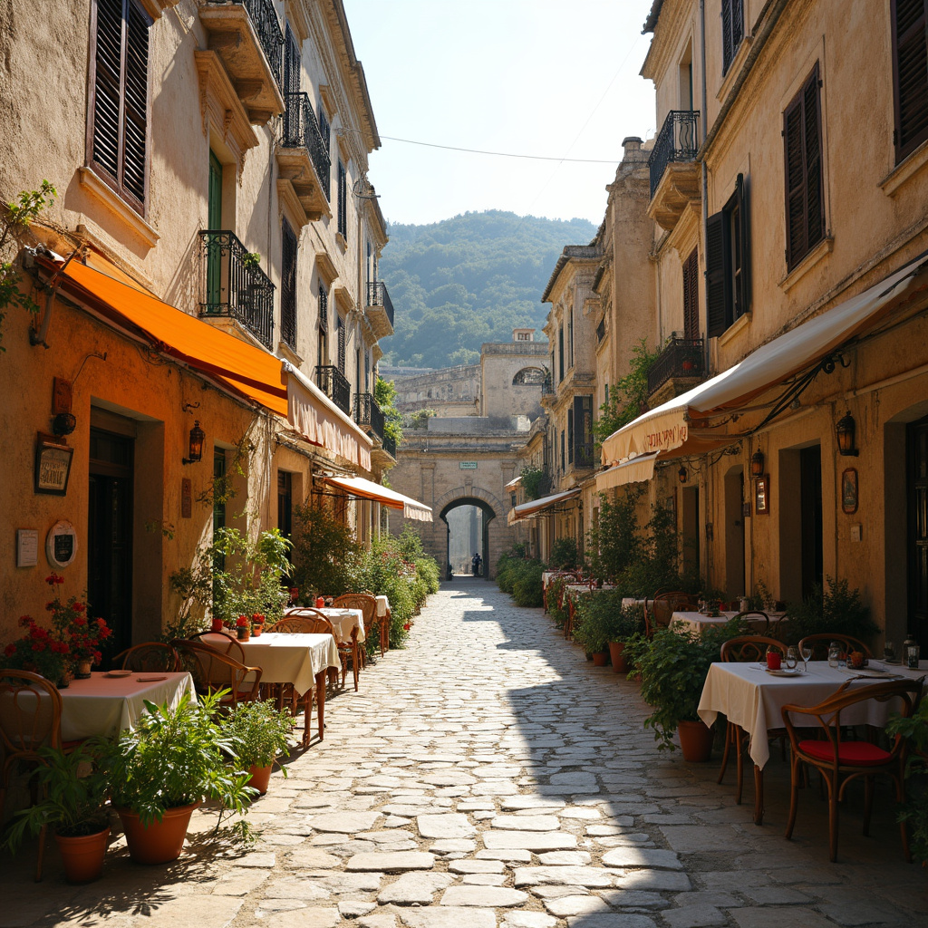 Ulica w Évorze prowadząca do Świątyni Diany, kamienne budynki i lokalne kawiarnie
