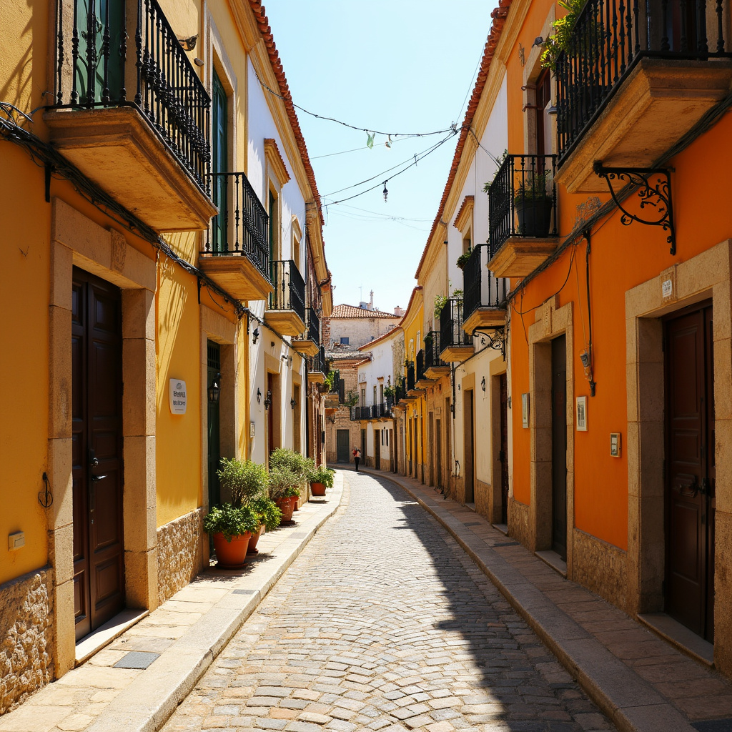 Ulice Faro z widocznymi średniowiecznymi murami obronnymi i zabytkową architekturą