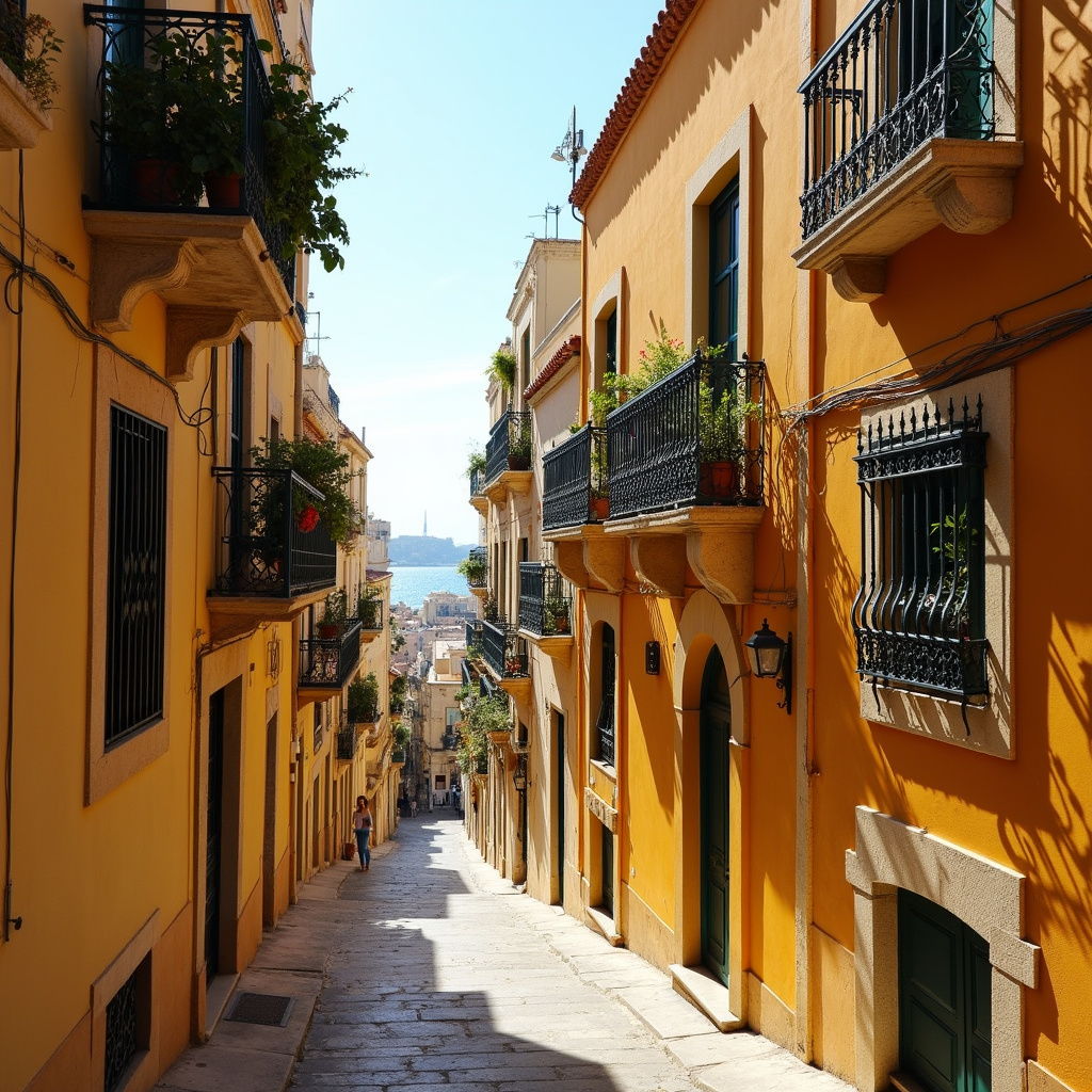 Urokliwa uliczka w Senglei z widokiem na Grand Harbour i tradycyjne maltańskie balkony