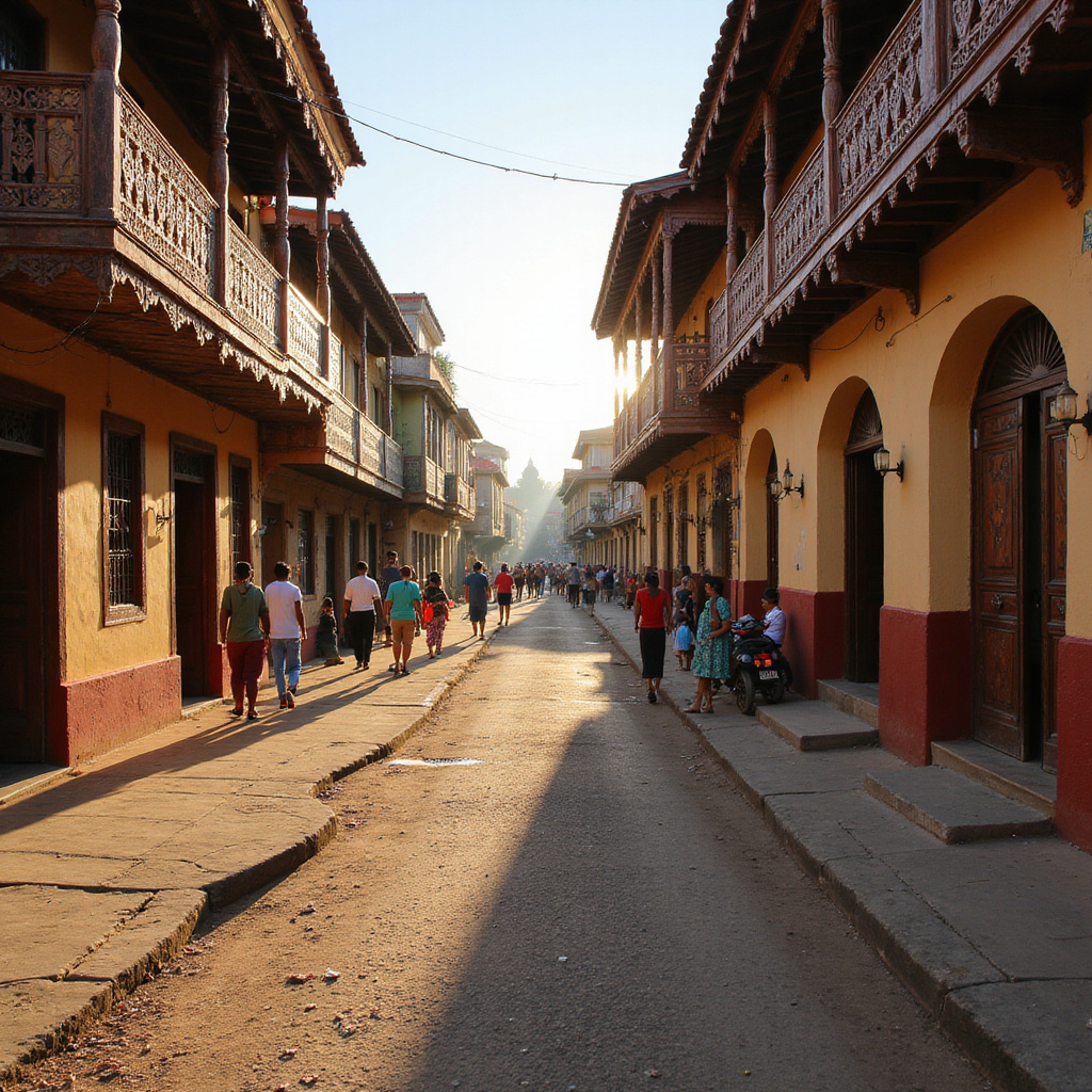 Wąskie uliczki Mombasy z tradycyjnymi budynkami w stylu suahili