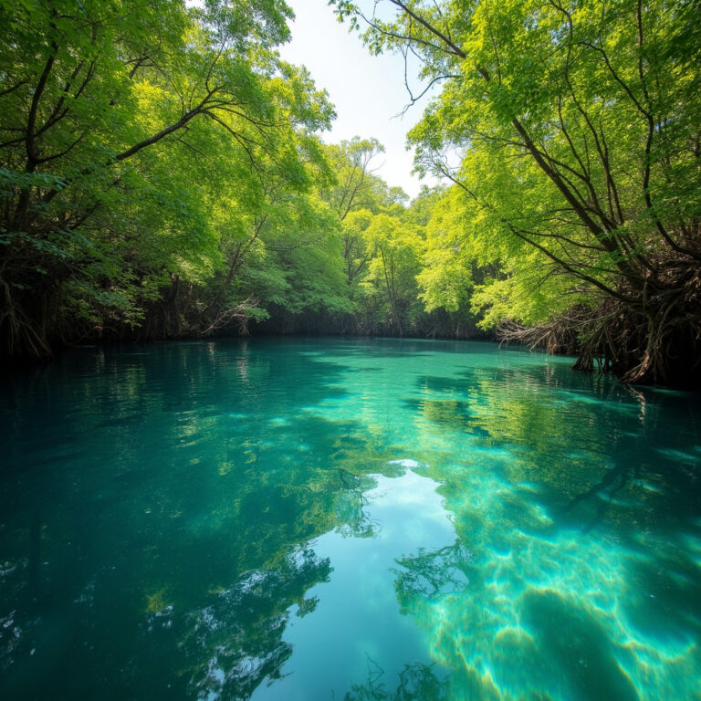Laguna Gri-Gri – widok na krystaliczną wodę i bujne namorzyny