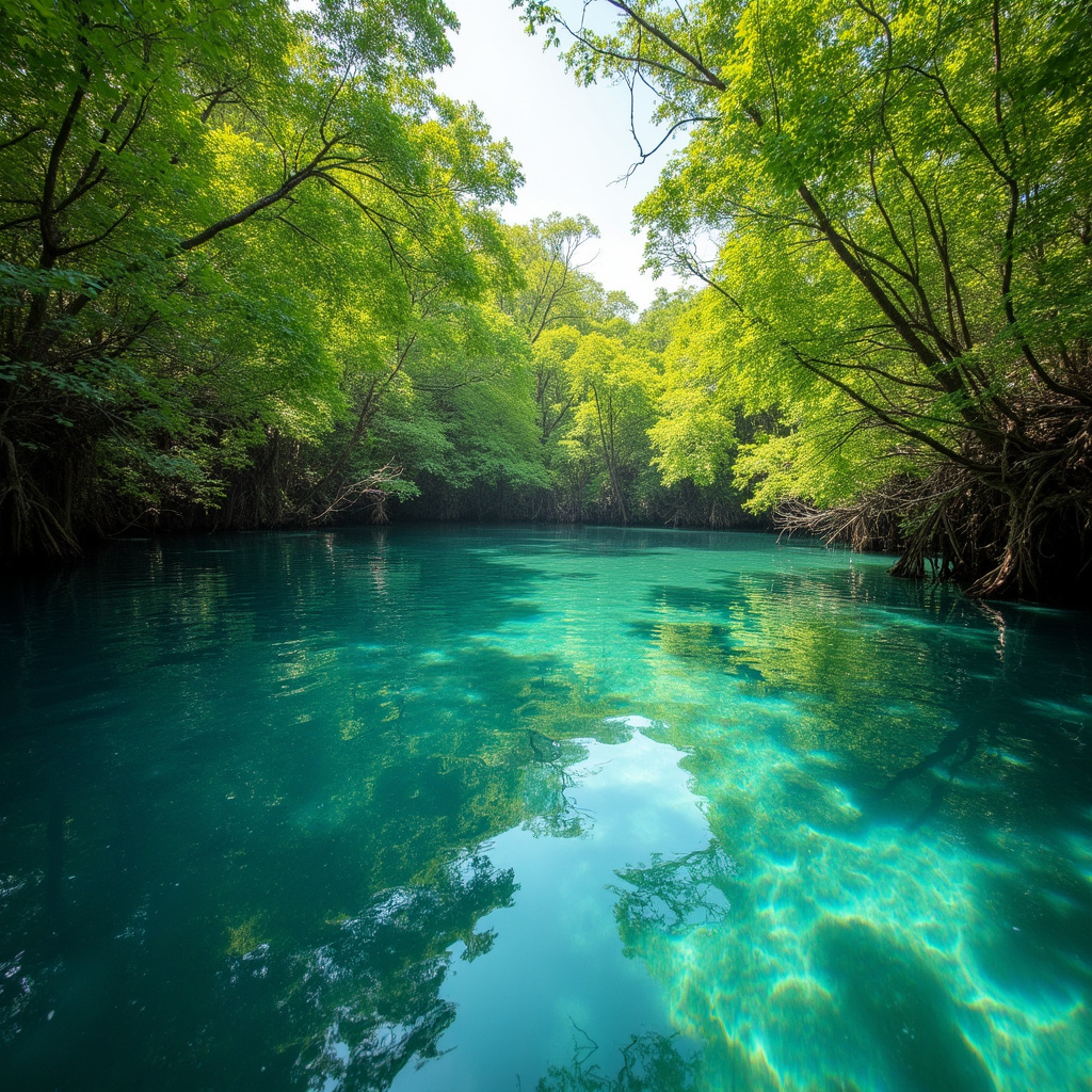 Laguna Gri-Gri - widok na krystaliczną wodę i bujne namorzyny