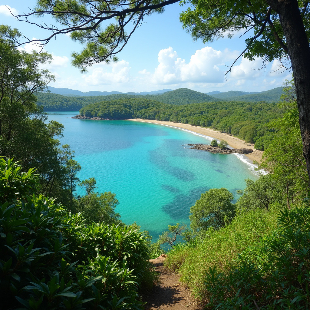 Park Narodowy Los Haitises z widokiem na turkusowe wody i lasy namorzynowe, ekoturystyka Dominikana