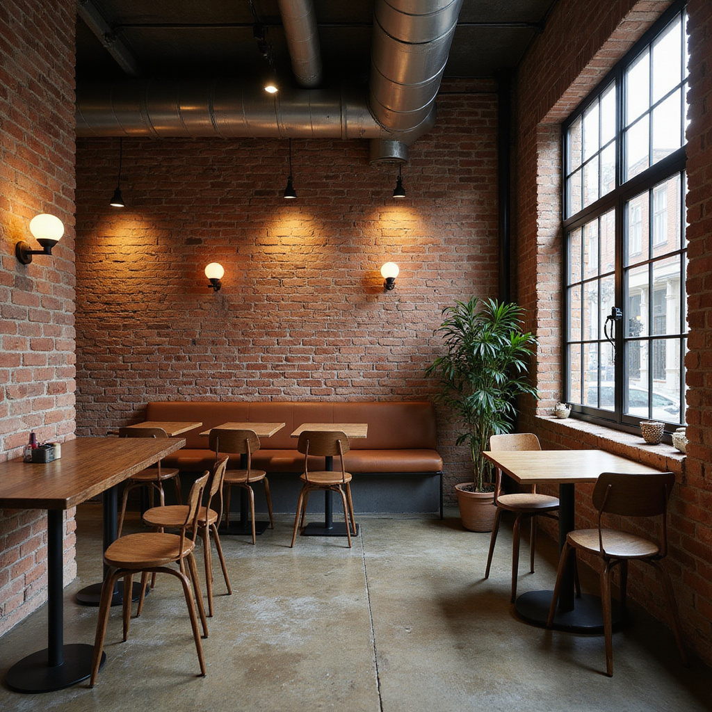 Wnętrze postindustrialne z ceglanymi ścianami i nowoczesnym designem w Łodzi