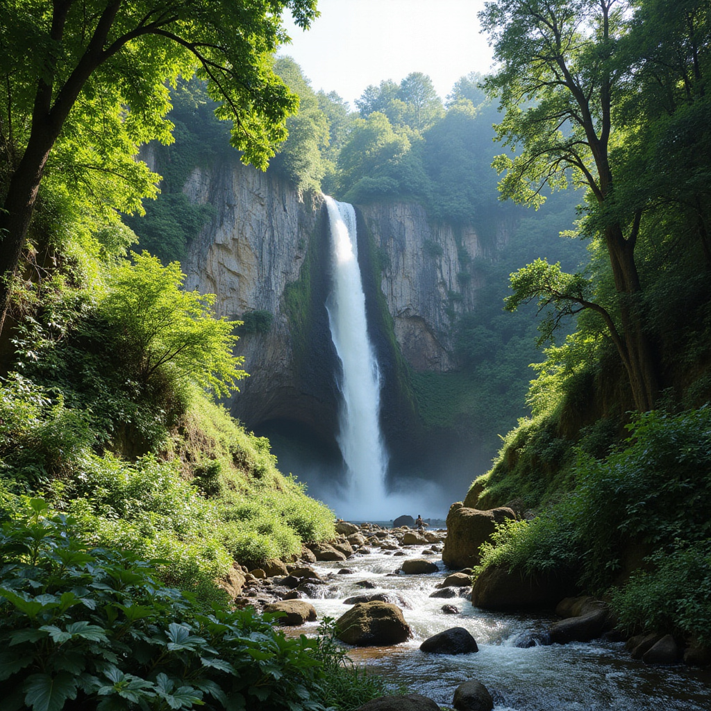 Wodospad El Limón w Samaná otoczony bujną roślinnością