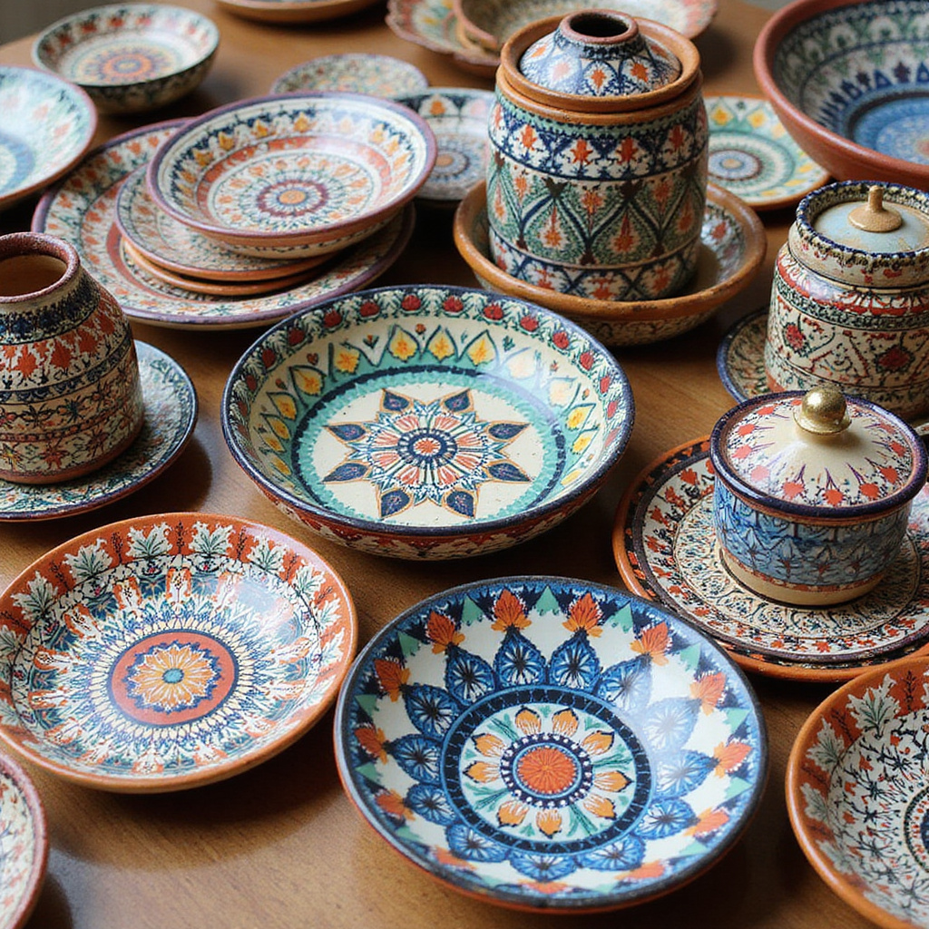 Ręcznie wykonana ceramika Nabeul z charakterystycznymi wzorami