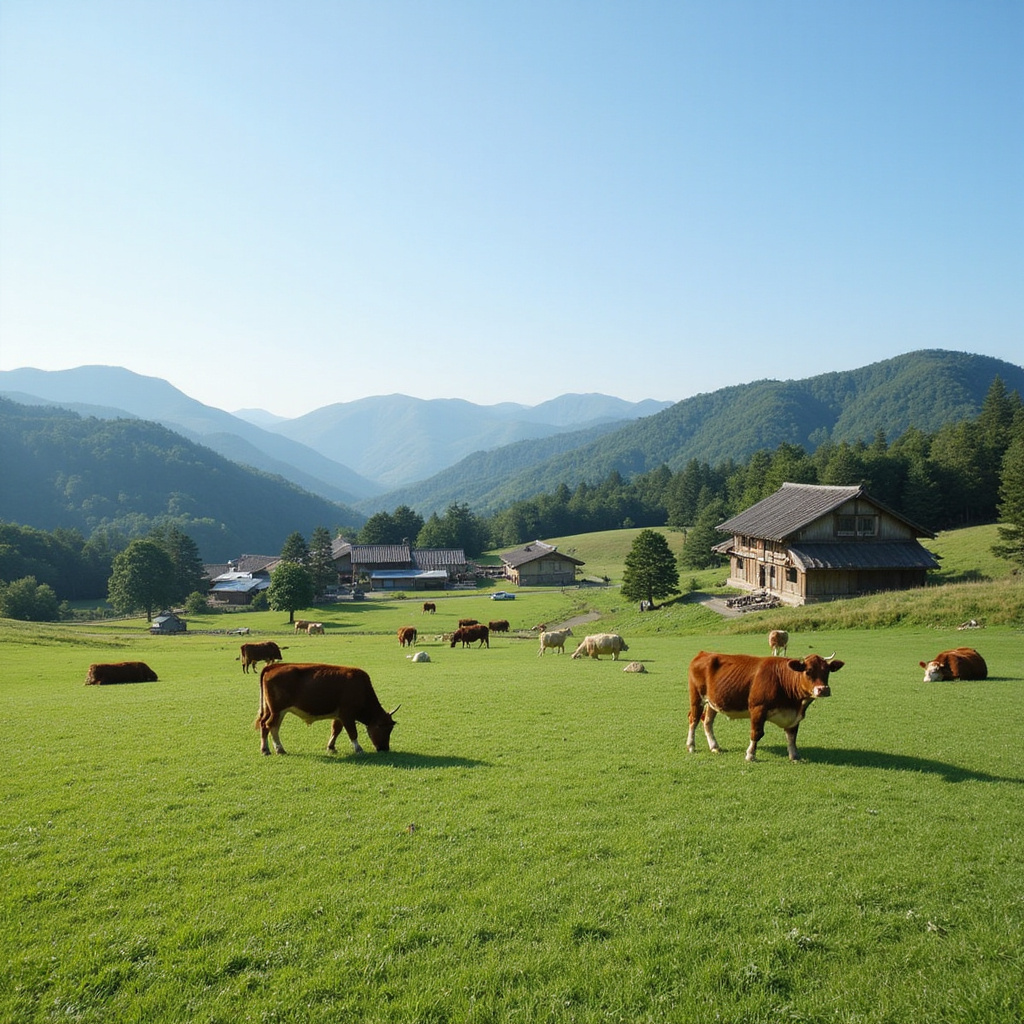 widok na farmę wagyu w prefekturze Hyōgo