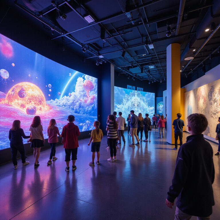 Interaktywne eksponaty w Questacon, centrum nauki w Canberrze