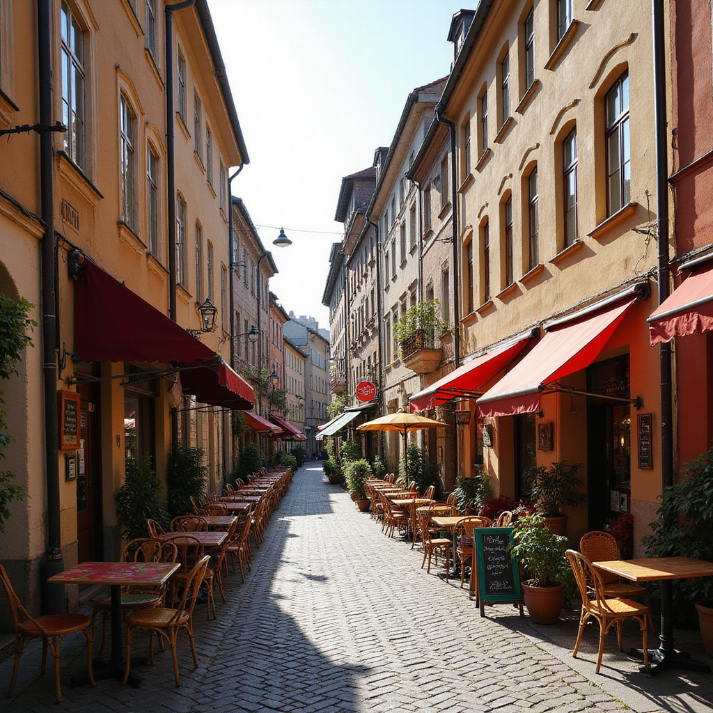 Ulica na Kazimierzu z wegańskimi restauracjami w tle
