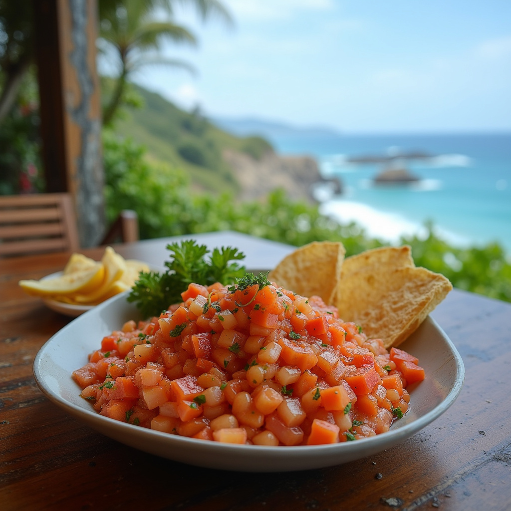 Lokalna knajpka serwująca ceviche z widokiem na morze