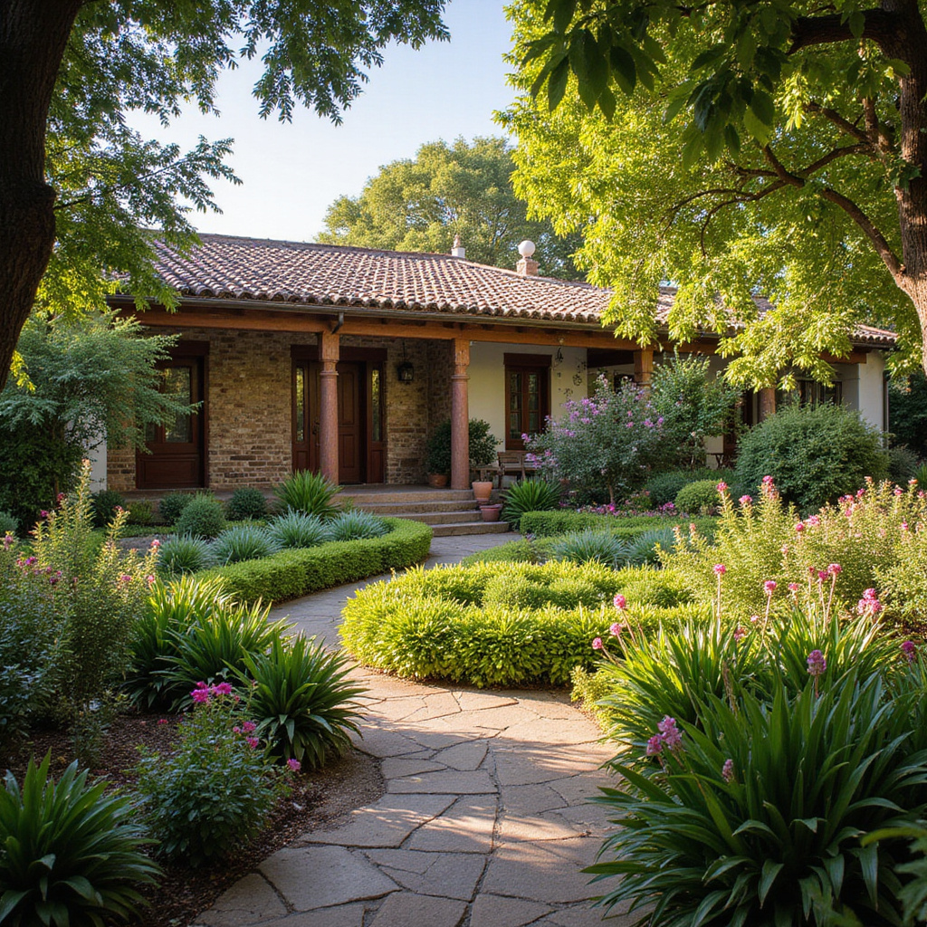 Widok na kolonialny pensjonat w San Miguel de Allende z zielonym ogrodem