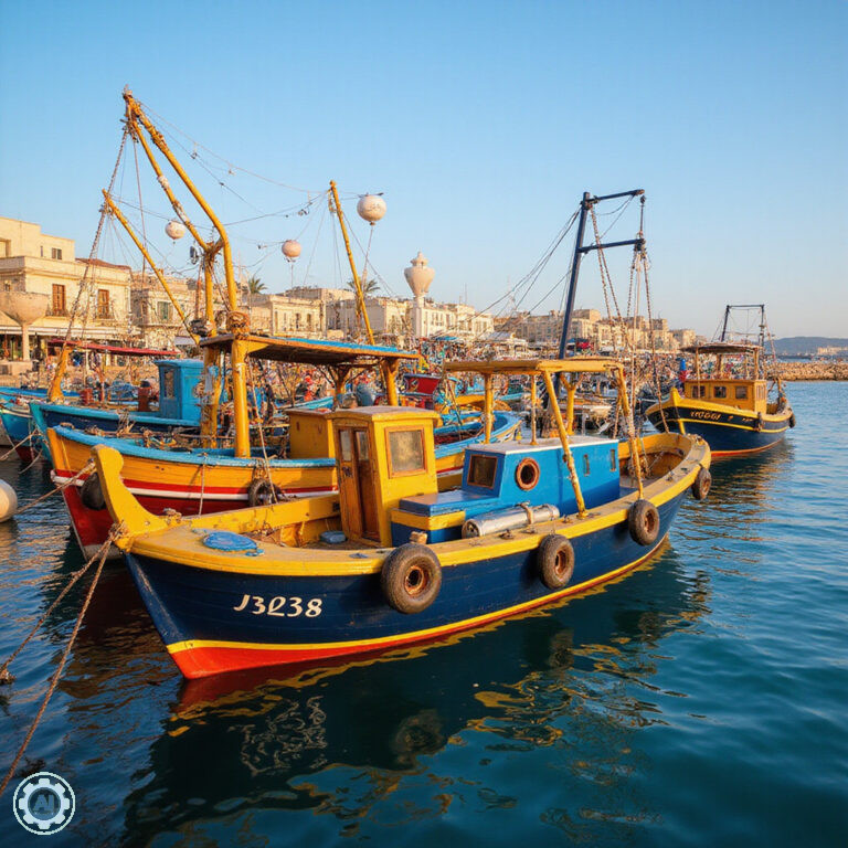 Kolorowe łodzie luzzu w porcie Marsaxlokk, tradycyjne rybackie symbole