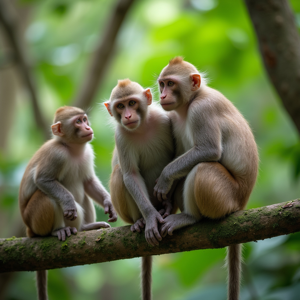 Makaki długoogoniaste w parku narodowym Mu Ko Lanta, Tajlandia
