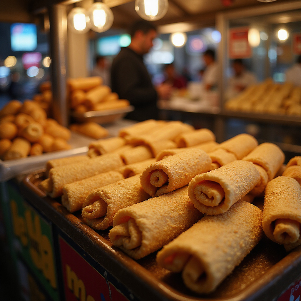 marquesitas na ulicznym straganie w Meksyku, chrupiące wafelki