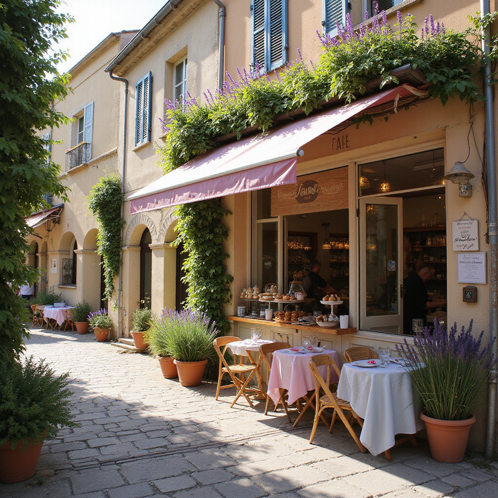 Ulica w Marsylii z kawiarnią serwującą lawendowe desery
